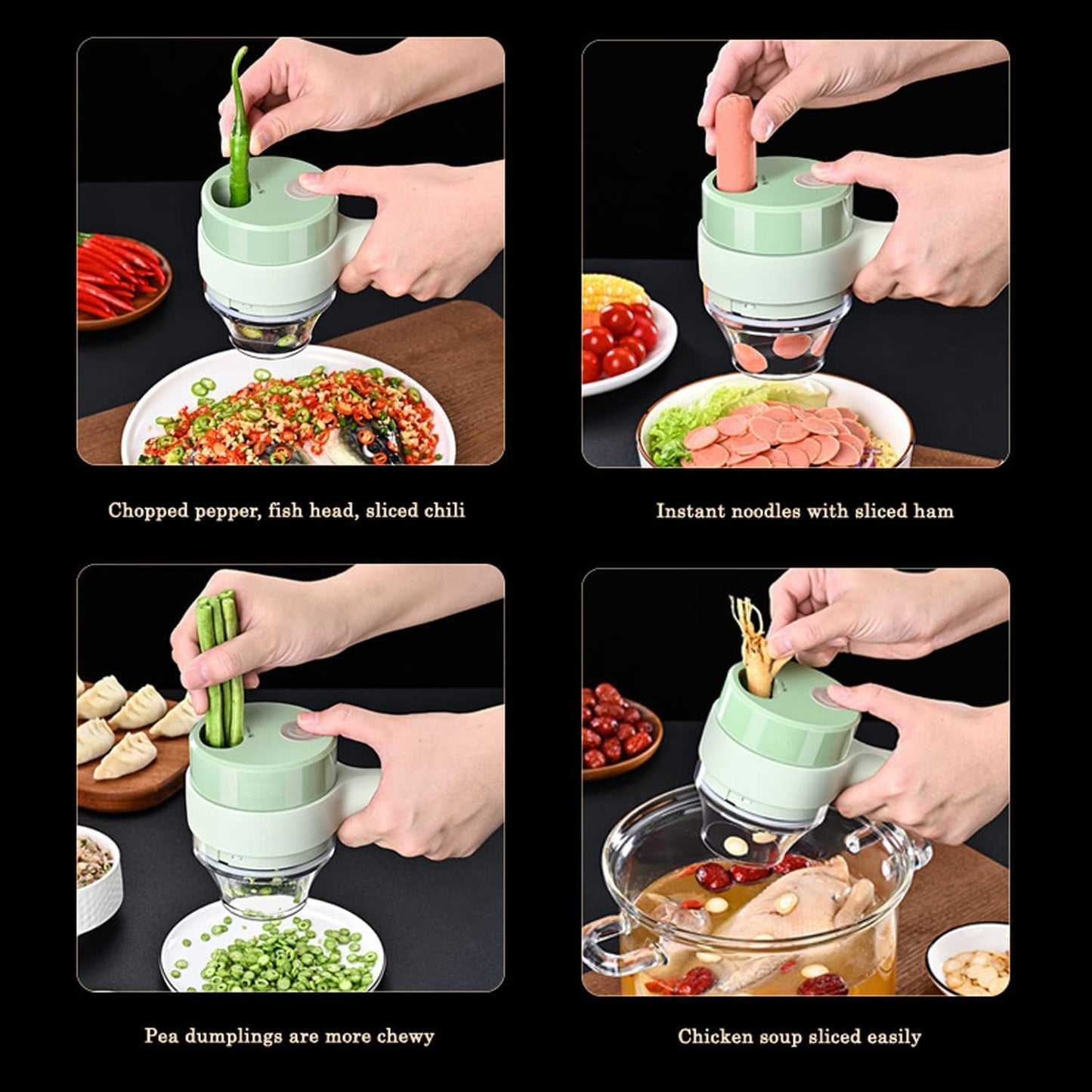 4 in 1 Electric Vegetable Cutter β Rechargeable Chopper Machine