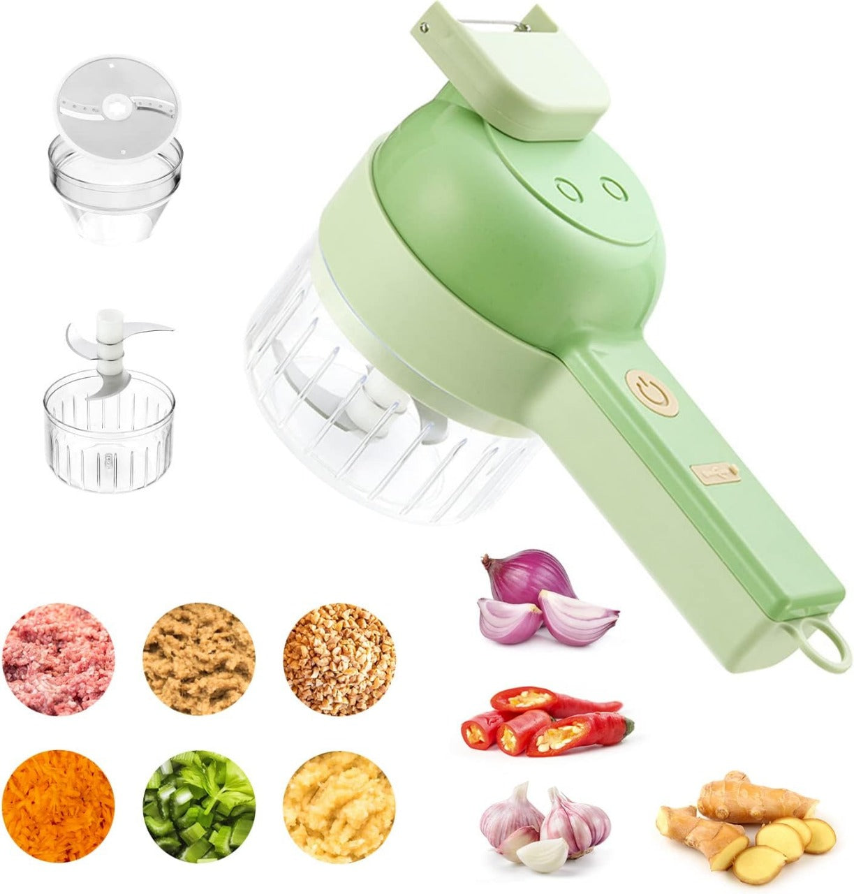 4 in 1 Electric Vegetable Cutter β Rechargeable Chopper Machine