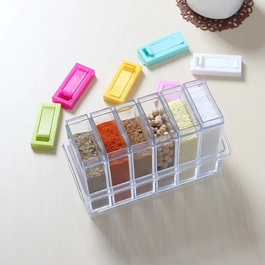 Spice Jar Set with Rack – Multi-Color Seasoning Organizer