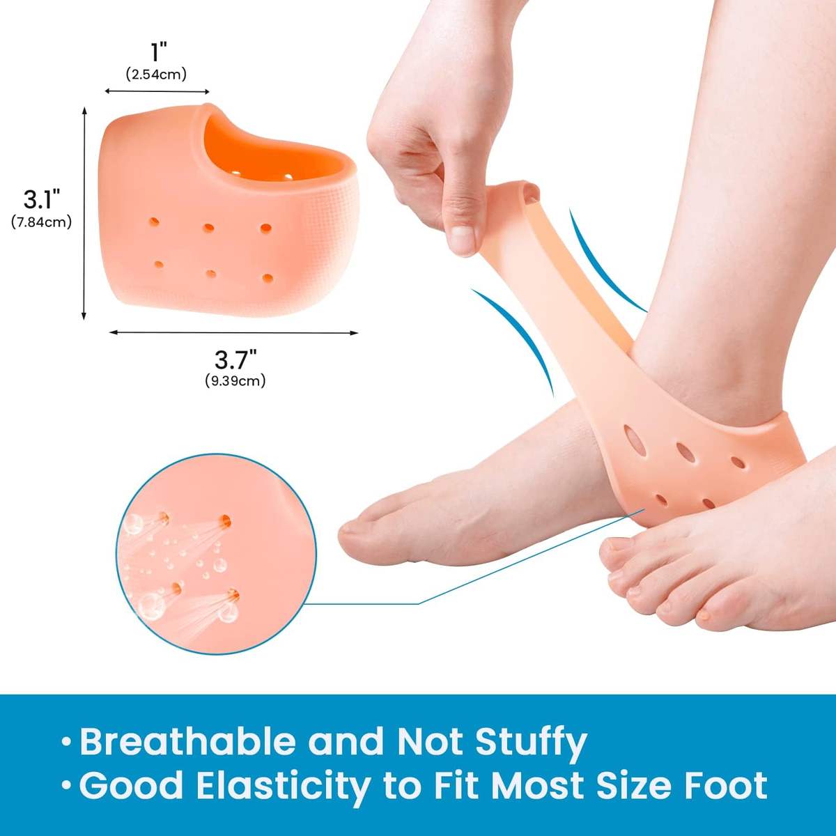 Silicone Heel Protectors- Relief for Dry, Cracked & Painful Heels