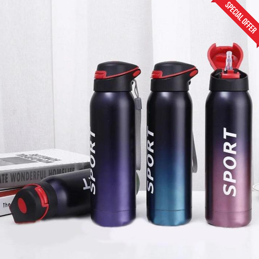 Sports Water Bottle / Straw Water Bottle - Keep Drinks Cold for Hours!