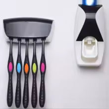 Automatic Toothpaste Dispenser with Toothbrush Holder – Wall Mounted, Hands-Free Bathroom Organizer