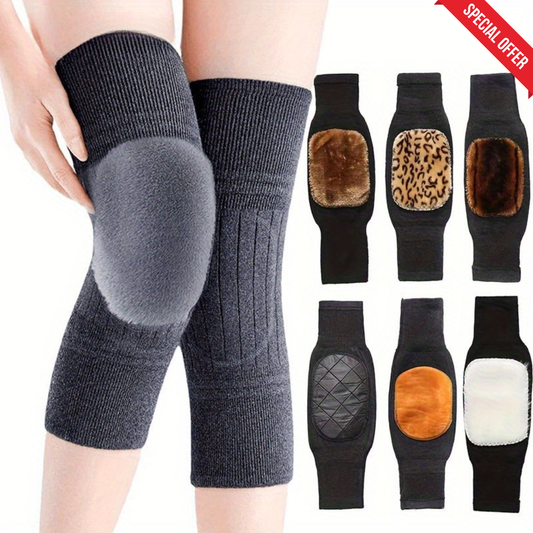 Winter Warm Knee Pads | Soft Fleece Knee Warmers for Pain Relief & Cold Weather Protection | Stretchable Thermal Knee Support