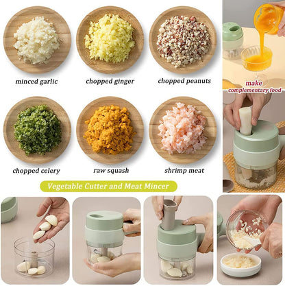 4 in 1 Electric Vegetable Cutter – Rechargeable Chopper Machine