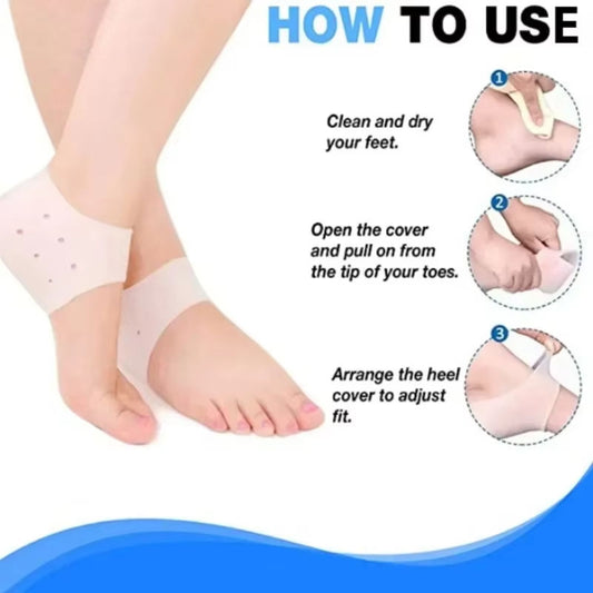 Silicone Heel Protectors- Relief for Dry, Cracked & Painful Heels
