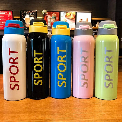 Sports Water Bottle / Straw Water Bottle - Keep Drinks Cold for Hours!